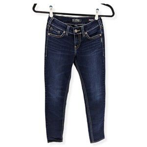 Silver Jeans Suki Super Stretch Skinny Mid Rise Blue W27 L31 (MEAS 27 X 29.5 )